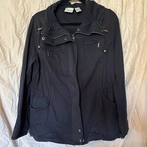 ✨SALE✨Zenergy Chicos Black Zip Up Jacket Womens Size 2 Large Heavy W/ Pockets